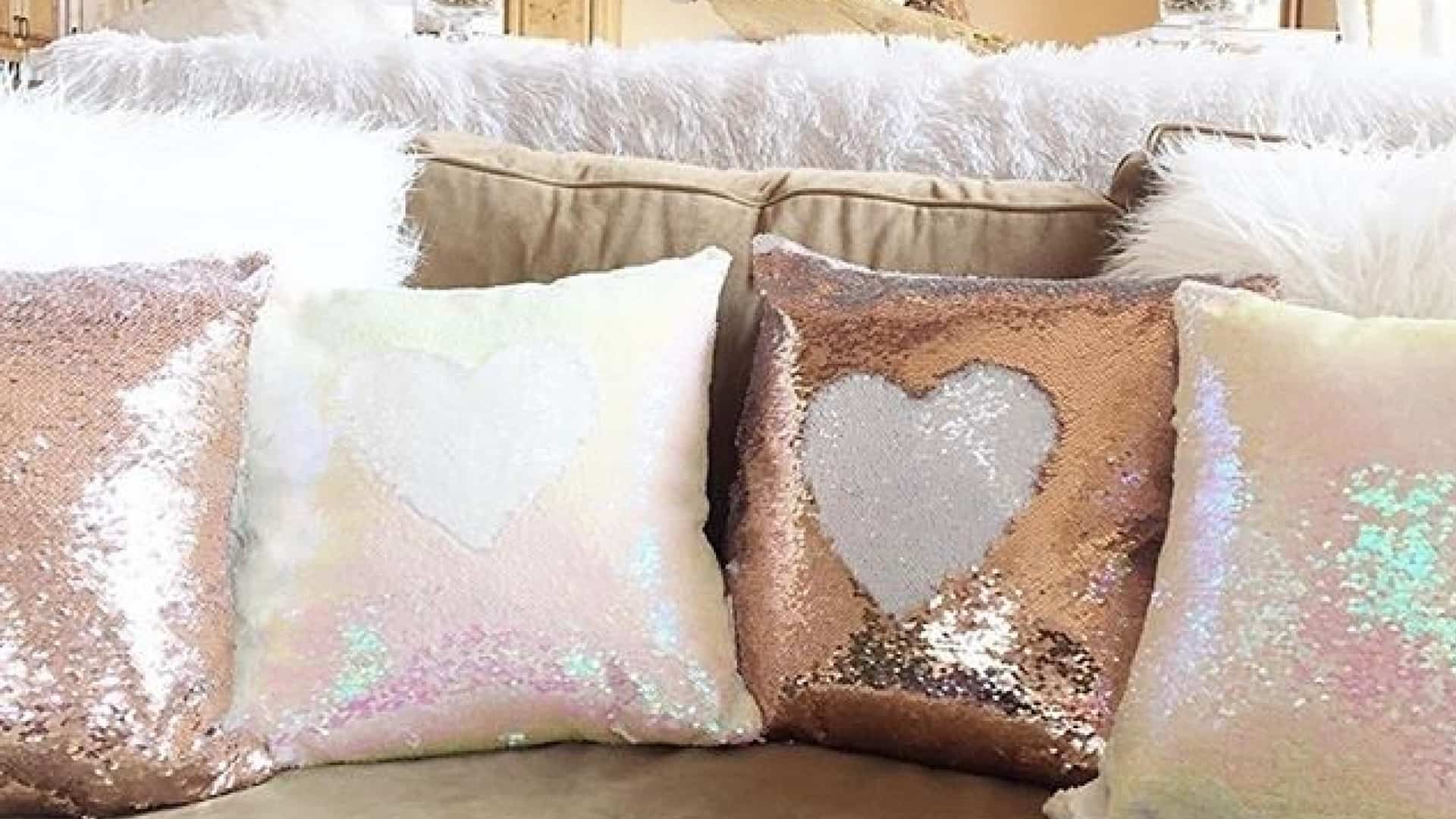 Glitter Magic Reversible Mermaid Sequin Cushion Cover Throw Pillow Case LH 