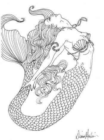 Download Mermaid Coloring Pages And Books For Adults and Children