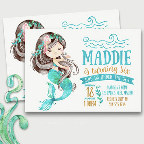 Mermaid party invitations