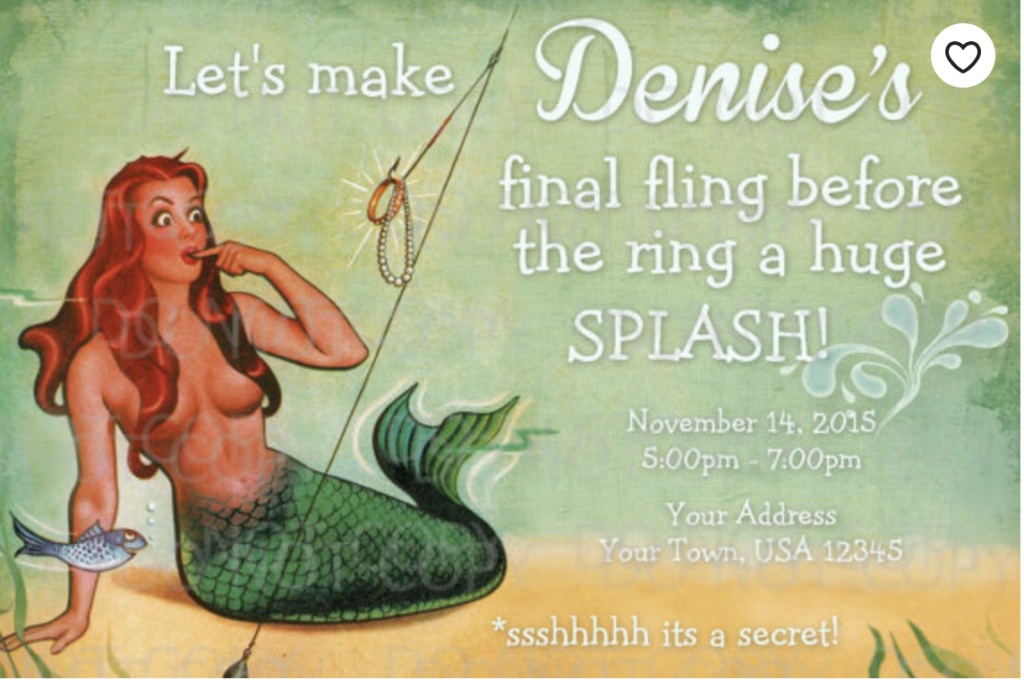 mermaid bachelorette party invitation