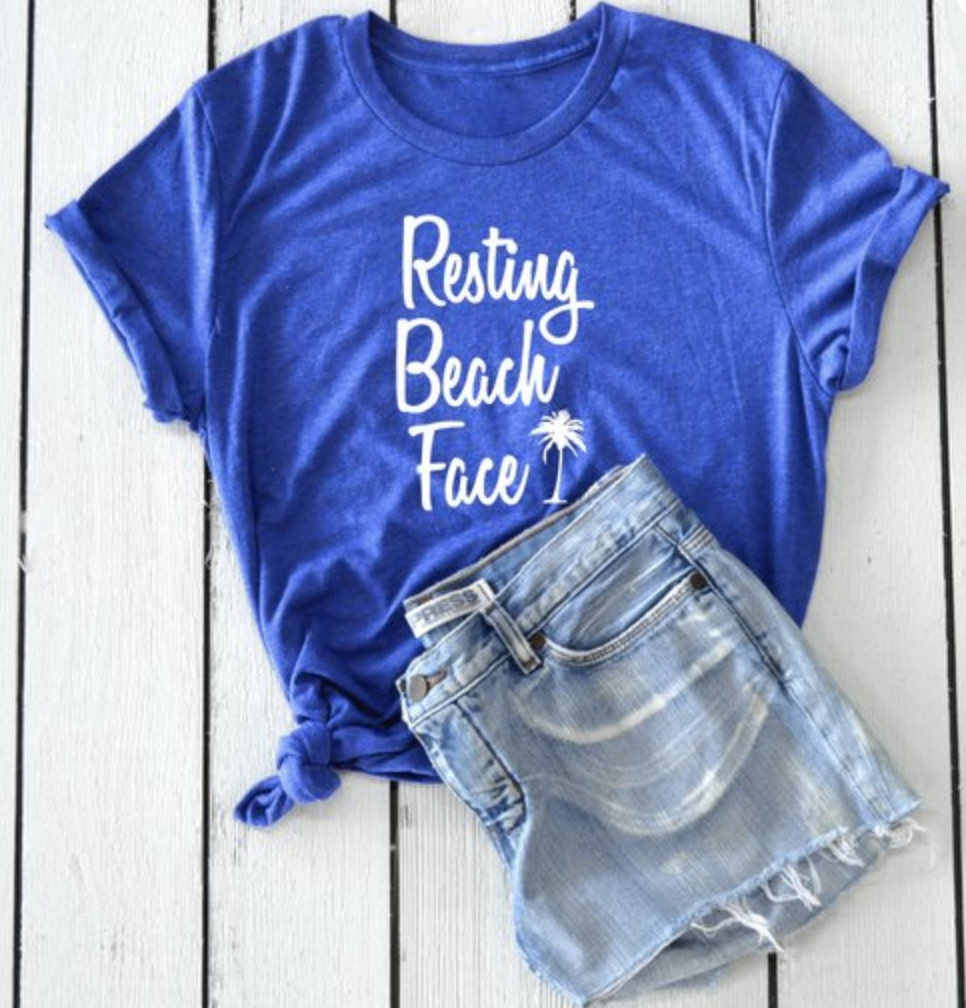 resting beach face shirt