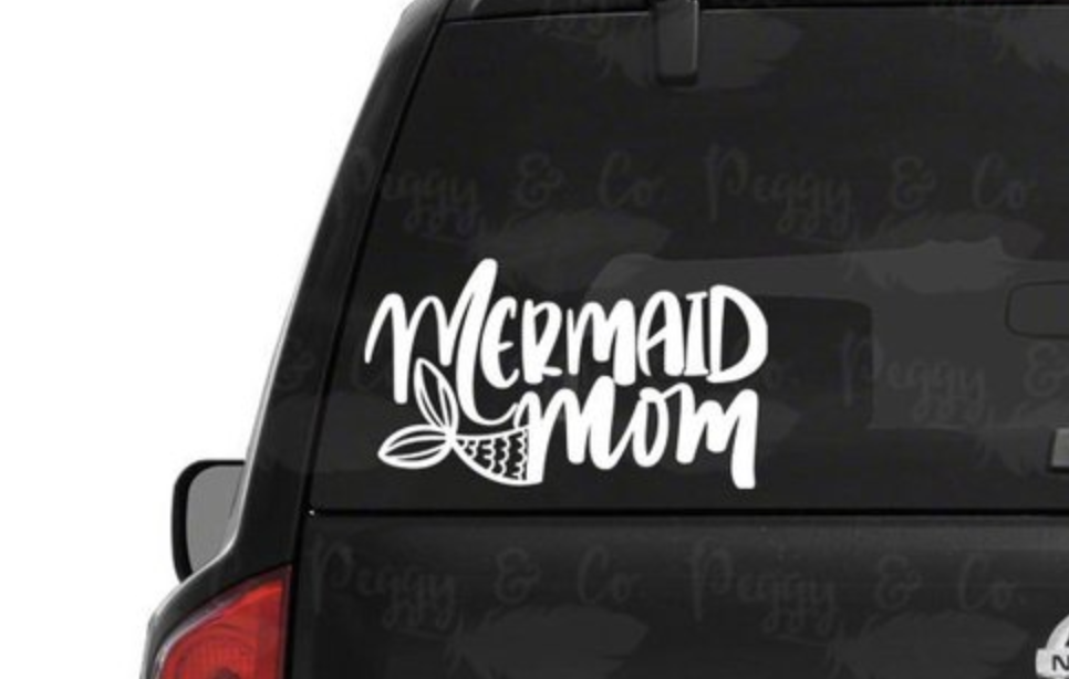 mermaid mom car decal